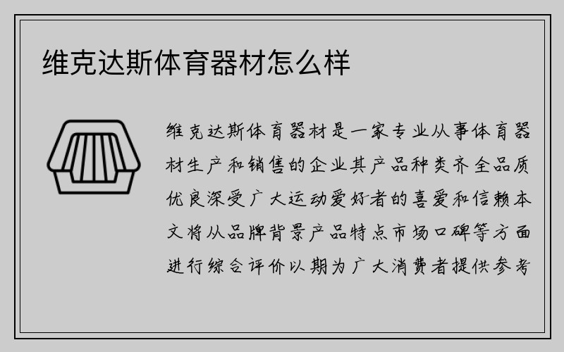 维克达斯体育器材怎么样